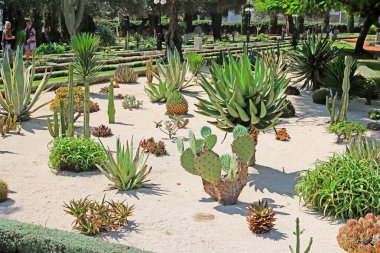 Haifa, İsrail - 18 Eylül 2017: Bahai bahçeler ar dahil