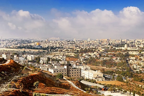 Vista de Jerusalén desde la montaña del Olivo, Israel — Foto de Stock