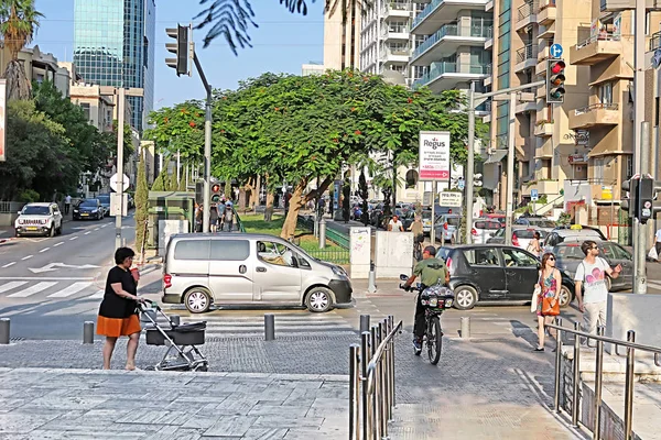 Rothschild Boulevard Tel Aviv İsrail'in görünümünü — Stok fotoğraf