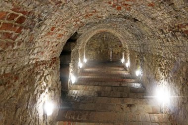 Slovakya, Avrupa 'daki Pila adlı yerleşim yerinin yakınındaki Kızıl Taş Kale' deki bodruma iniyor.