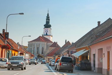 MODRA, SLOVAKIA - AUGUST 31, 2019: Roman Catholic Church of St. Stephen the King clipart