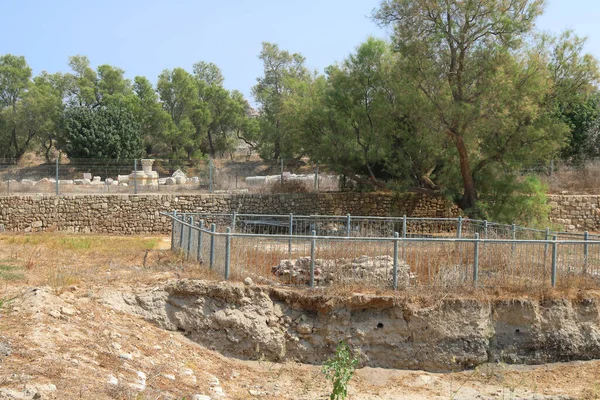 Παλιά Ερείπια Στο Πάρκο Ashkelon Ισραήλ — Φωτογραφία Αρχείου