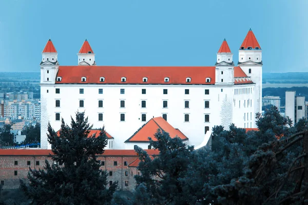 Blick Auf Die Burg Von Bratislava Bratislava Slowakei Trendiger Filter — Stockfoto