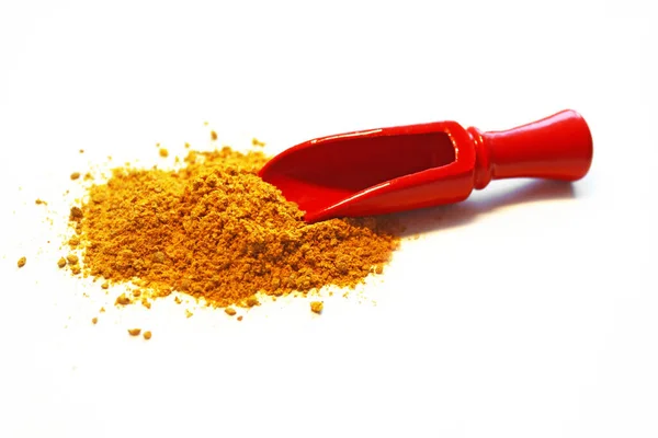 Red Scoop Turmeric White Background — Stock Photo, Image