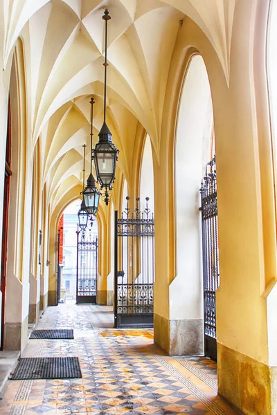 Arcade Renaissance Cloth Hall Sukiennice Plaza Principal Cracovia Polonia Plaza — Foto de Stock