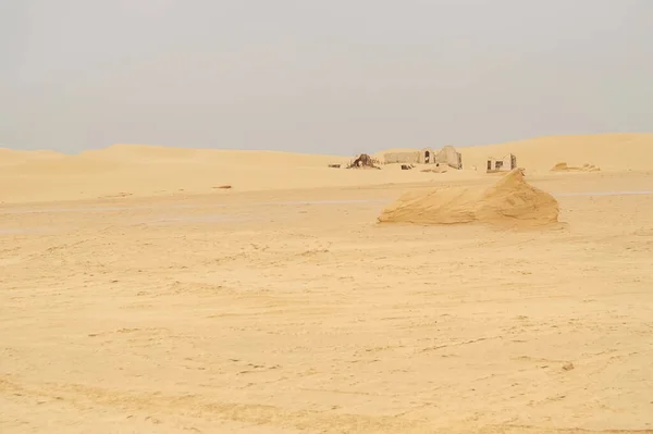 Destroyed Berber Buildings Northern Sahara Desert Tunisia Berbers Amazighs Ethnicity — Stock Photo, Image