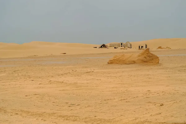 Vernietigde Berber Gebouwen Noordelijke Sahara Woestijn Tunesië Berbers Amazighs Zijn — Stockfoto