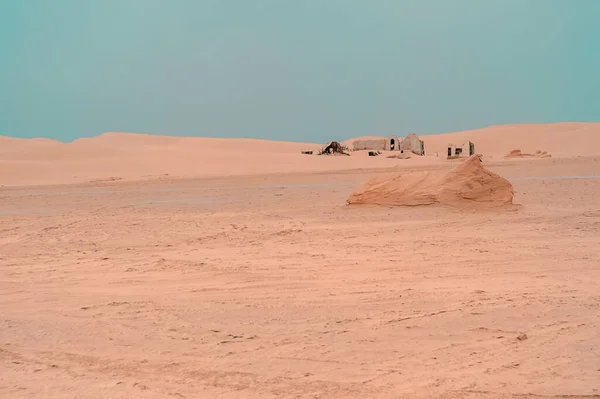 Vernietigde Berber Gebouwen Noordelijke Sahara Woestijn Tunesië Berbers Amazighs Zijn — Stockfoto