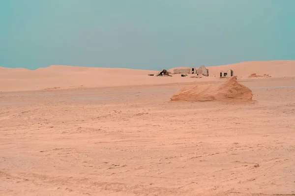 Destroyed Berber Buildings Northern Sahara Desert Tunisia Berbers Amazighs Ethnicity — Stock Photo, Image