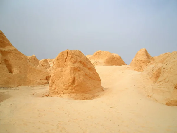 Dunkar Saharaöknen Tunisien Mjukt Ljus Genom Molnen — Stockfoto