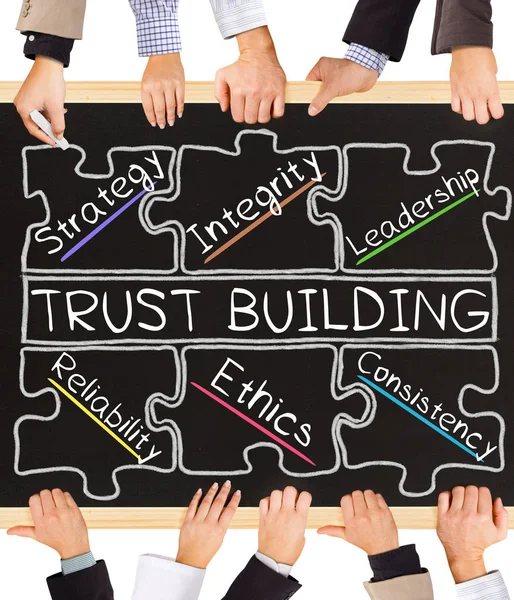 TRUST BUILDING parole concettuali — Foto Stock