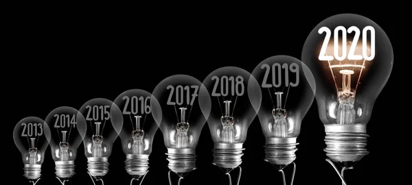 Lampadine con Capodanno 2020 — Foto Stock