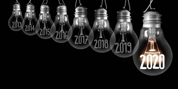 Lampadine con Capodanno 2020 — Foto Stock