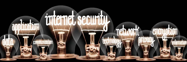 Light Bulbs with Internet Security Concept