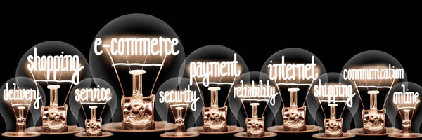 Лампочки с концепцией электронной коммерции
