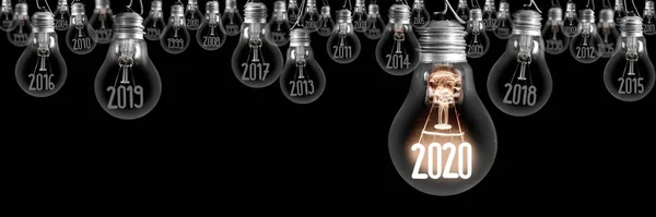 Lâmpadas com Ano Novo 2020 — Fotografia de Stock