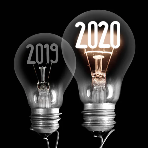 Light Bulbs with New Year 2020 — Stock Photo, Image