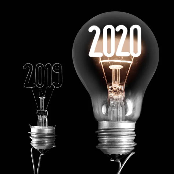 Žárovky s novým rokem 2020 — Stock fotografie