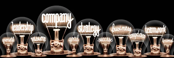 Photo Light Bulb Group Shining Fibers Shape Company Success Leadership — Stock Photo, Image