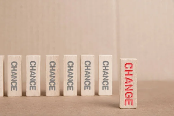 Chance Change 인쇄되어 Change Block 집중되었다 부여와 낙관론 그리고 기회의 — 스톡 사진