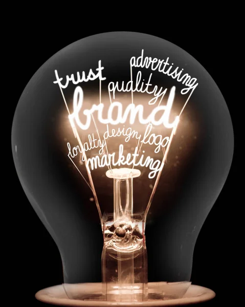 Μονόχρωμη Λάμπα Λαμπερές Ίνες Σχήμα Brand Identity Value Marketing Και — Φωτογραφία Αρχείου