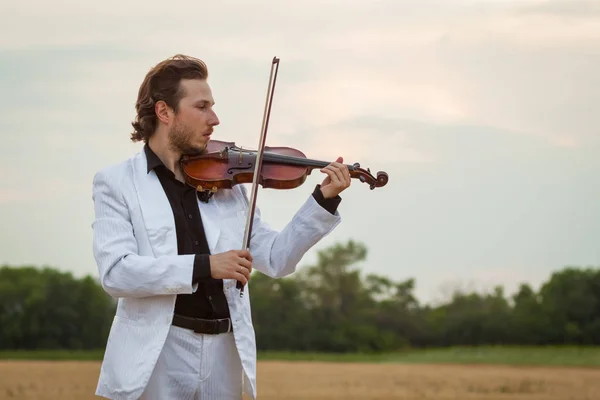 Professional violinist playing — Stock Photo, Image