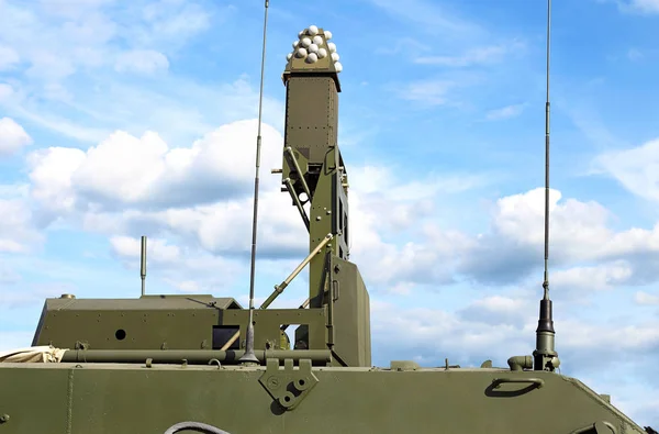 Антенна модуля для планирования ПВО тактического подразделения на — стоковое фото