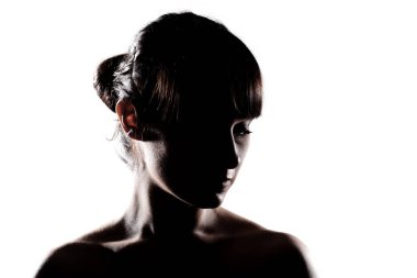 silhouette girl portrait clipart