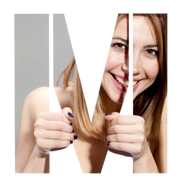 Портрет женщины буквы "М" — стоковое фото