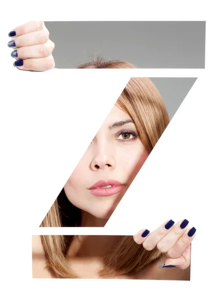 Ženský portrét písmeno "Z" — Stock fotografie
