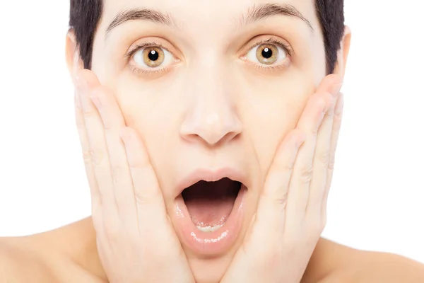 Surprised girl with a short hair — Stock Photo, Image