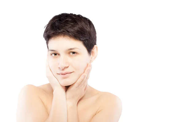 Chica con un retrato de pelo corto — Foto de Stock