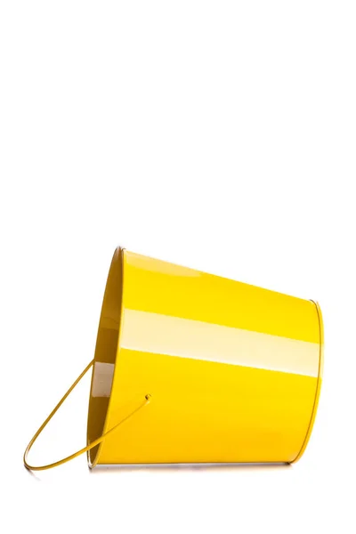 Yellow bucket, isolated — Stock Photo, Image