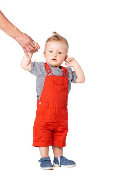 Bebé niño de la mano — Foto de Stock