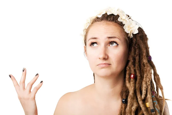 Dreadlocks ile karışık kız — Stok fotoğraf