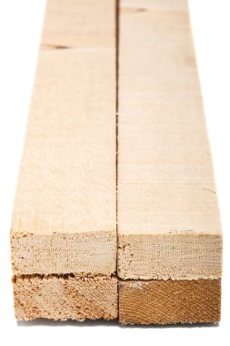 Ahşap Kirişler üzerine beyaz izole