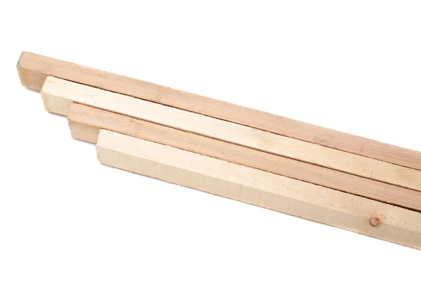 Dřevěné trámy, izolované na bílém — Stock fotografie