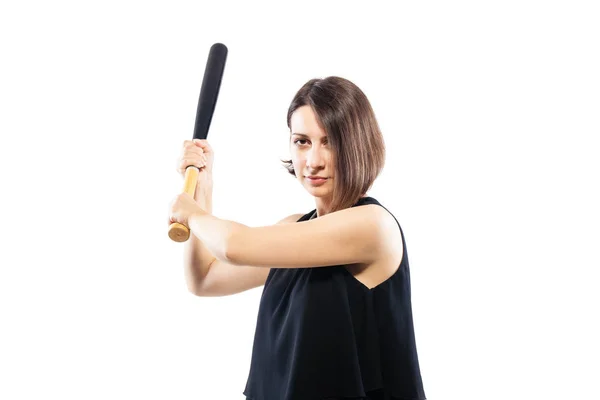 Chica con bate de béisbol —  Fotos de Stock