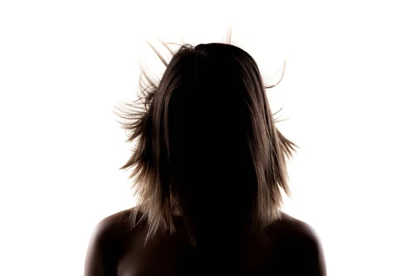 Silhouette ragazza ritratto — Foto Stock