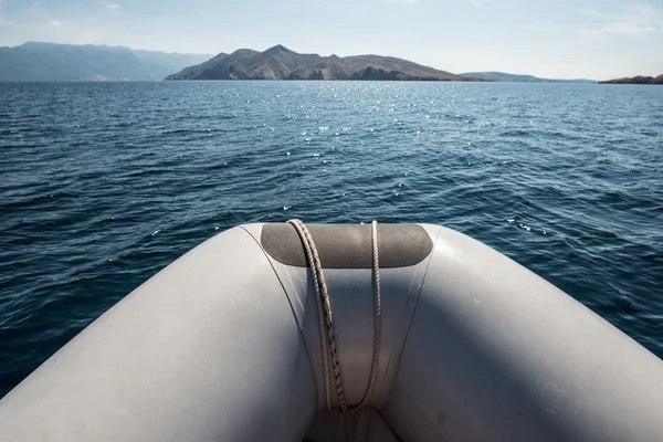 Rubber boat in sea — Stock Photo, Image