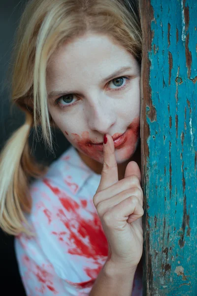 Crazy blonde woman — Stock Photo, Image