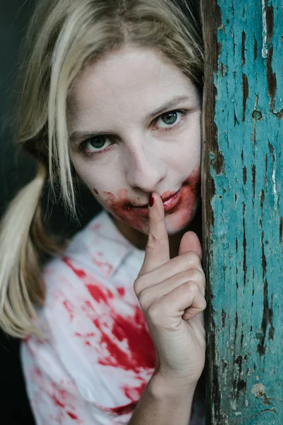 Crazy blonde woman — Stock Photo, Image