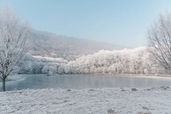 Белый зимний пейзаж — стоковое фото