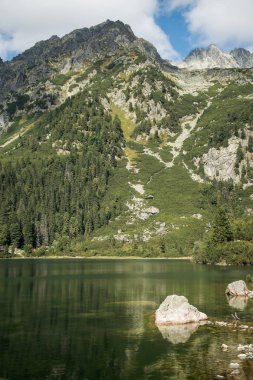 Güzel dağ gölü görünümünü