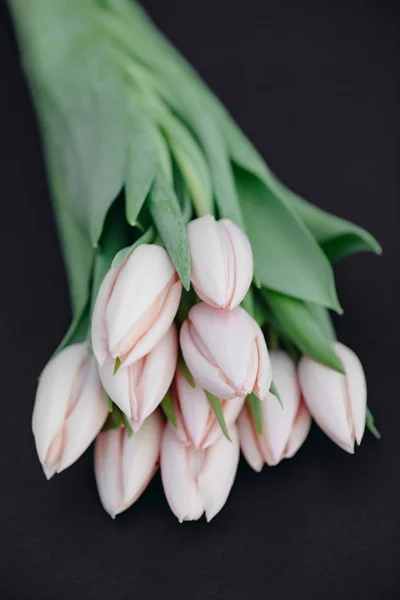 Vintage bloem decoratie, verse roze tulp bloemen boeket — Stockfoto