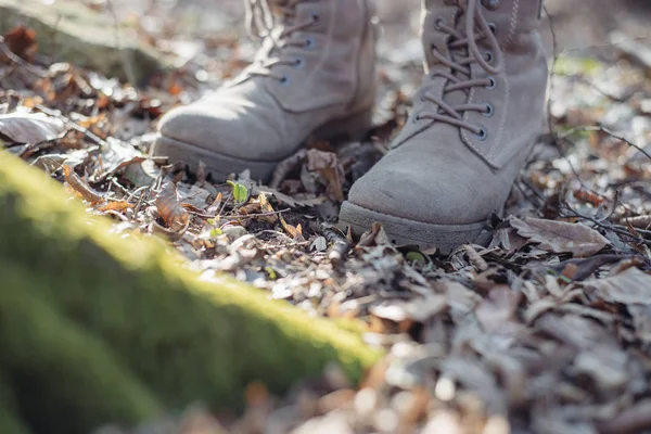 Leather boots outdoor, footwear — Stock Photo, Image