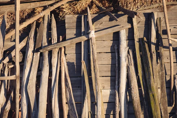 木栅栏天然材料 — 图库照片