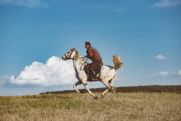 Muž rider, jízda na koni — Stock fotografie