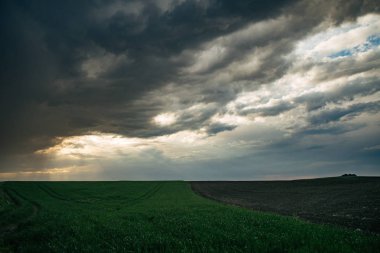 Arazi, güzel manzara üzerinde fırtına