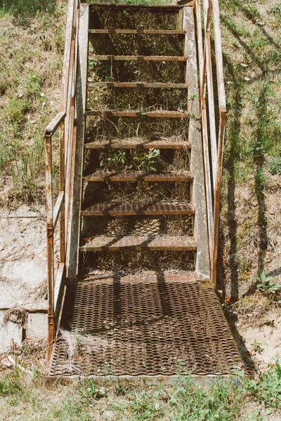 Rusty iron stairs outdoors
